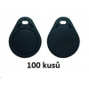 Elatec RFID Unique čip, přívěsek na klíče, 125 kHz, černý, Standard 100-pack RFID125-KEY-BLACK-PACK