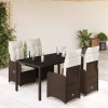 5dílný zahradní bistro set s poduškami hnědý polyratan Hnědá 3277066