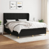 vidaXL Posteľný rám boxspring s matracom čierny 160x200 cm látka - Čierna - 106765-206879