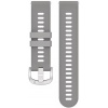 Remienok Quick Release 18 mm, silikónový, svetlosivý, strieborná pracka (Garmin Venu 2S, Vívoactive 4S, Forerunner 265S, Venu 3S atď.)