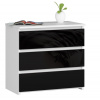 Nočný stolík CL3 60 cm biely / čierny, lesk