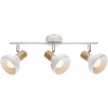 Candellux Puerto stropné svietidlo 3x40 W biela-drevená 93-62673