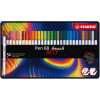Fixy STABILO Pen 68 brush s flexibilným štetcovým hrotom, kovové púzdro 30 farieb (4006381578110)