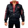 Alpha Industries zimná bunda MA-1 D-Tec SE black/red Veľkosť: S, Farba: čierna