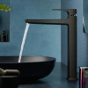HANSGROHE Metropol páková batéria pre umývadlové misy, s odtokovou súpravou Push-Open, plná páka, výška výtoku 259 mm, kartáčovaný čierny chróm, 32512340