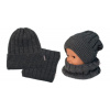 BABY NELLYS Zimná nadčasová čiapka + komín, tm. sivá Baby Nellys 8596309378497
