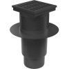 Vpusť kanalizačné spodné D 110 mm, golier, suchá klapka, plastová mriežka, čierna, ENPRO