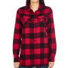 Dámska flanelová košeľa károvaná Slim fit Burnside, Veľkosť L, Farba Červená