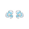 JAY Náušnice s modrými raw krystaly - stříbrné zapínání JAY-9099 Modrá Bílá