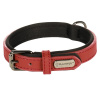 Flamingo Collar Binti Red - kožený obojok pre psa s podšívkou, prírodná koža, neoprén, červená - XS