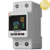 Qoltec 50981 Jednofázový Wi-Fi wattmetr na DIN lištu TH35 | Tuya/Smart Life | 63 A | LCD | Měření napětí/proudu/výkonu/spotřeby | Historie a dálkové ovládání (Jednofázový WiFi wattmetr Tuya 63A je int