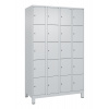Skriňa C+P Cabo-Plus, 4 oddelenia po 5 políc, 1200 x 500 x 1950 mm, sivá, na nožičkách