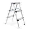 Alu 2-stranný skladací rebrík - 2x3 stupne 73 cm protišmykový