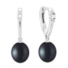 Gaura Pearls Stříbrné náušnice s černou perlou Elenia - stříbro 925/1000 SK25484EL/B Stříbrná Černá