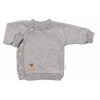Detský pletený svetrík s gombíkmi, zap. bokom, Handmade Baby Nellys, sivý 80-86 (12-18m)