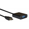 AQ KV106 - adaptér HDMI samec - VGA (D-SUB) samica + audio 3,5 mm Jack samica (dĺžka 0,2)