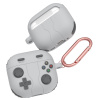 AppleMix Puzdro pre Apple AirPods 4 + karabínka - silikónové - ovládač hernej konzoly - tmavosivé