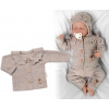 Pletený svetrík s volánikom Girl, Baby Nellys, béžový, veľ. 68