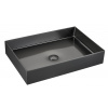 Swiss aqua technologies Umyvadlo na desku v barvě gun metal SAT Aurum 55x38 cm bez přepadu SATAUR5538BGM