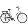 LIBERTY e-STRADA 6spd zadný motor Farba rámu:: Biela, Predná vidlica: S odpruženou vidlicou, Veĺkosť batérie :: Li-Ion 36V/10,4Ah-40km