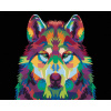 Maľovanie podľa čísel Farebná hlava vlka, 40x50 cm, vypnuté plátno na rám (6052161)