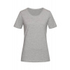 Dámske tričko STEDMAN Lux Fitted - Crew neck, Grey Heather sivá, 3XL