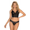 Exkluzívny komplet OBSESSIVE Giully Top & Thong čierna L/XL