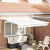 zahrada-XL Ručná zložiteľná markíza biela 350x250 cm, vidaXL Markízová náhrada textílie pre rám 3,5x2,5 m biela 3330369