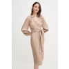 Šaty Marciano Guess DORIAN béžová farba, midi, rovný strih, 5GGK30 7309A 5GGK30.7309A 34