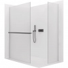 CERANO - Sprchová zástena Walk-in Crystal TL/P - 8 mm - bezvzperový systém + polička/držiak na uteráky - čierna matná, mliečne sklo - 160x140x200 cm
