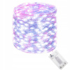 SPRINGOS LED reťaz Nano Duo 10 m 100 LED 3x AA biela ružová