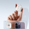 AppleMix 20W americký adaptér / GaN nabíjačka ESSAGER - USB-A / USB-C - mini - biela