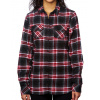 Dámska flanelová košeľa károvaná Slim fit Burnside, Veľkosť 2XL, Farba Čierna & červená