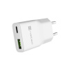 Univerzálna USB nabíjačka Natec RIBERA GaN SLIM, 20 W, 1X USB-A + 1X USB-C, Biela, NUC-2376