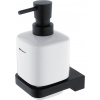 Nimco MAYA Dávkovač mydla keramický s držiakom, 250 ml, biela/čierny mat MAC 29031K-T-90