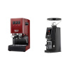 Gaggia Classic E24 BC, red + Eureka Atom W 65 Casa, black