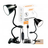 BERGE Andora LED stolná lampa s klipom 1xE27 čierna