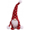Yaquekou Vianočný škriatok s bradou v červenej pletenej čiapke – zimná dekorácia 30 cm