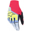 rukavice TECHSTAR, ALPINESTARS (svetlá modrá/červená/žltá fluo/čierna, vel. M)