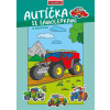 Omaľovánka - A4 - so samolepkami - Autíčka