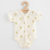 Dojčenské celorozopínacie body s krátkym rukávom z organickej bavlny New Baby Olivy Béžová 56 (0-3m)