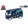 Teddies Autobus vesmír plast 13cm na zotrvačník 2 farby