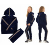 Teplaková súprava - Detské dráhy majú veľkosť 140 NAVY BLUE (Mikinové nohavice na mikiny velully tracksuit)