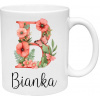 Hrnček Iniciálka kvietky s vlastným Menom (s krabičkou)
