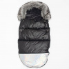 New Baby Zimný fusak s kožušinkou Shine Black/Silver