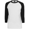Contrast 3/4 Sleeve Raglan Tee - wht/blk 3XL