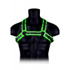 Postroj Buckle Bulldog Harness - GitD - Neónovo zelená/čierna - S/M