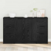 Servírovací skříň se zásuvkou 3 pcs Černý dub 121 x 30 x 70 cm Černá 3332544