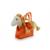 Teddies Jednorožec v kabelke/taške oranžový plyš 18x20cm v sáčku