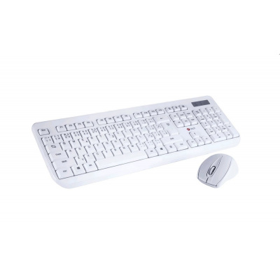 Klávesnice C-TECH WLKMC-01, bezdrátový combo set s myší, bílý, USB, CZ/SK WLKMC-01W